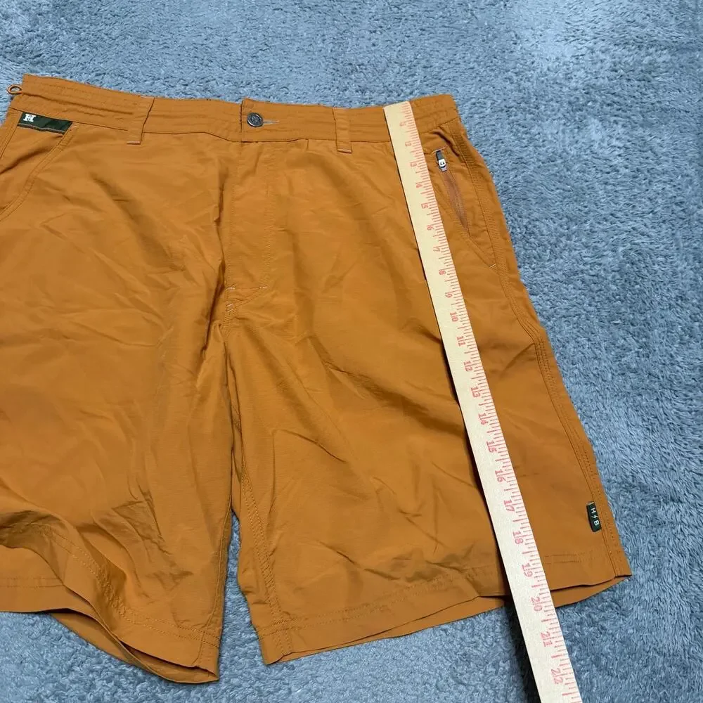 Howler Brothers Horizon Hybrid Shorts Mens 35 Orange Quick Dry Hiking Drawstring
